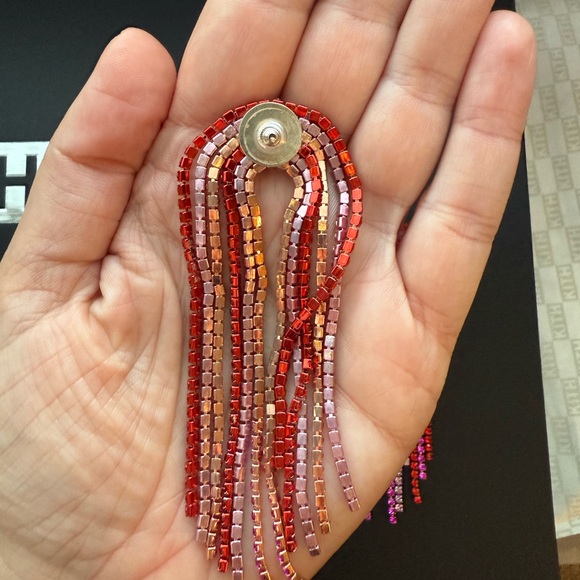 Feed Me Gems Vibrant Red and Pink Dangle Earrings - Picture 2 of 2